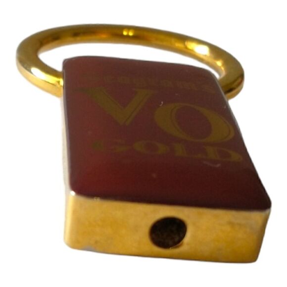 Seagrams Vo Gold Keychain Key Ring Key Fob Keeper Vtg Enameled Gold Tone Promo. - Picture 7 of 16